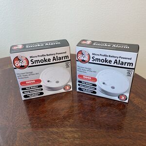 Kidde Fire Smoke Alarm Detector Micro Profile i9040 Ionization 21026056 2-Pack